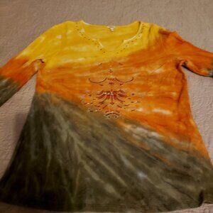 REBA Clothing Tie Dye Embellished Top